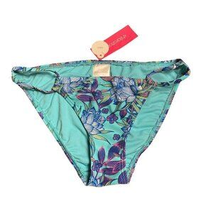 NWT Xhilaration Blue Floral Bikini Bottom Swimwear Women's Ladies Size XS